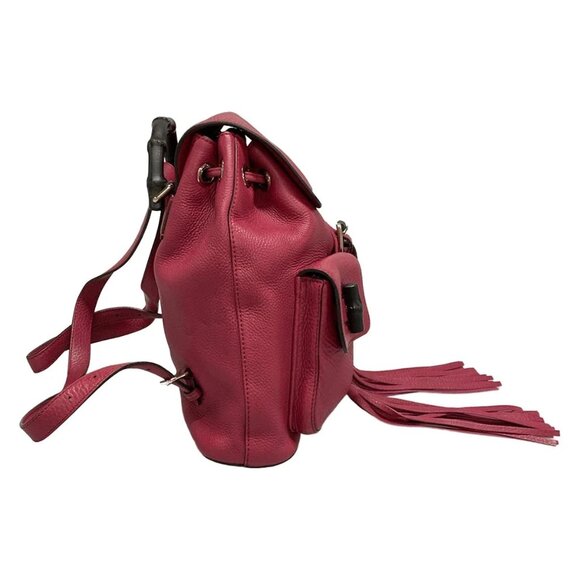 GUCCI Bamboo Pink Leather Backpack bran693-100425 main image 7